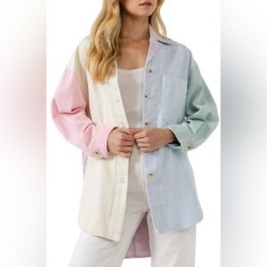 English Factory Pastel Oversized Shirt Jacket size Medium